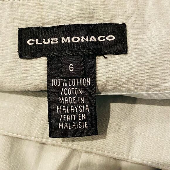 Club Monaco Light Green Flare Raw Edge Hem Skirt - Picture 5 of 5